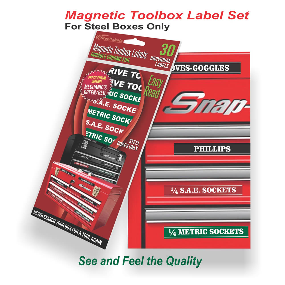 Shop Owners Lot Green Socket Labels Much More Organize Now Magnetic Toolbox 