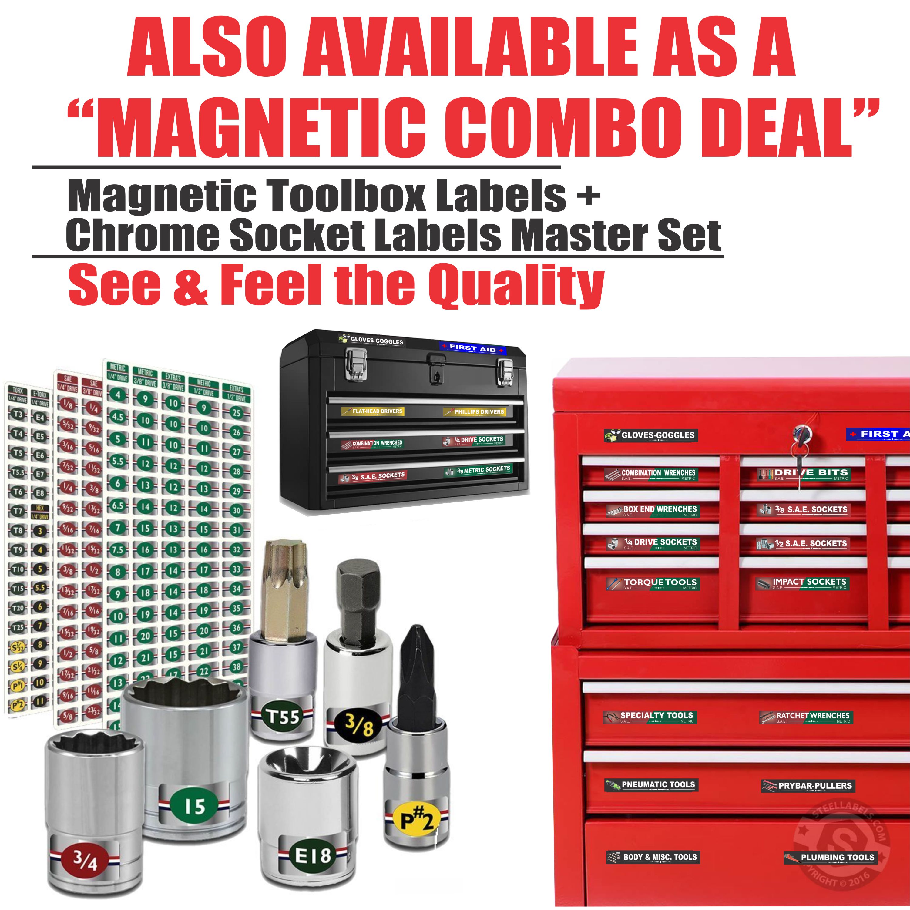Details about   Ultimate Magnetic Tool Box Labels to fit all tool storage cabinets Green 