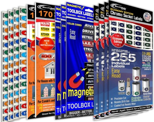 Shop Owners LOT - The Ultimate Organizer Deal - 2000 Tool Labels for The Entire Shop - Complete Your Tools, Tool Boxes, Breaker Panel, Power Tools and Garage.